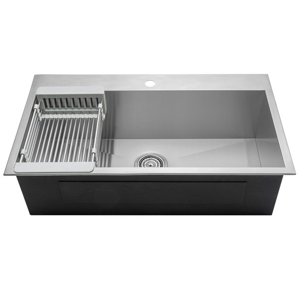 AKDY 22'' W Single Bowl Stainless Steel DropIn Kitchen Sink with 1